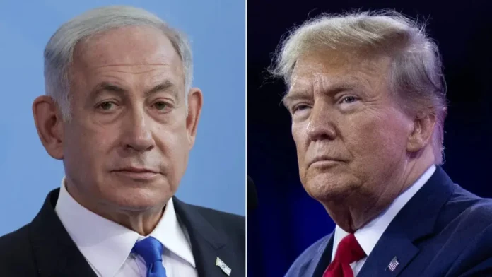 Trump y Netanyahu presentando plan de paz en Gaza migrantes latinos exterior