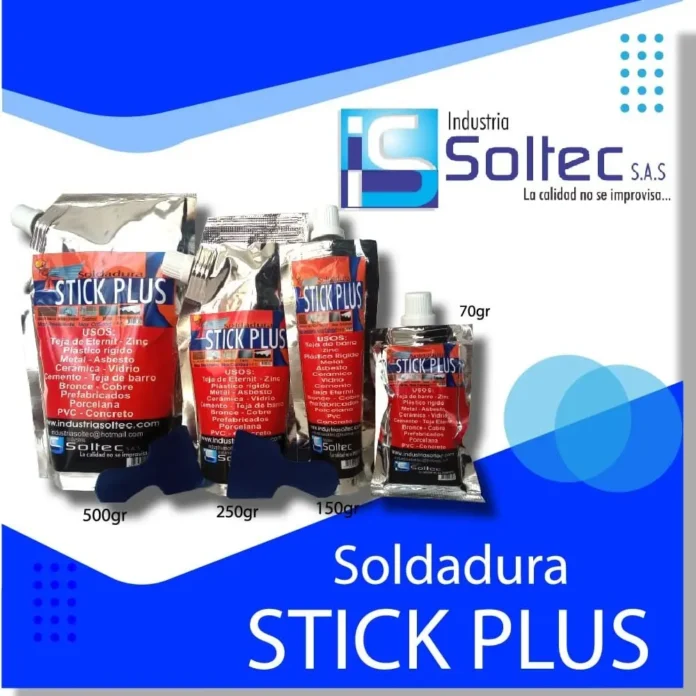 Stick Plus de Industria Soltec para sellar filtraciones y complementar la soldadura PVC Soltec.