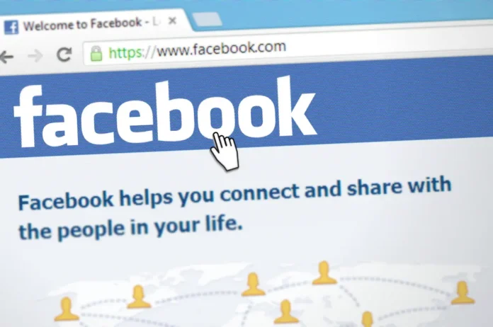 “Pantalla con botón de ‘Me gusta’ de Facebook sobre fondo azul”