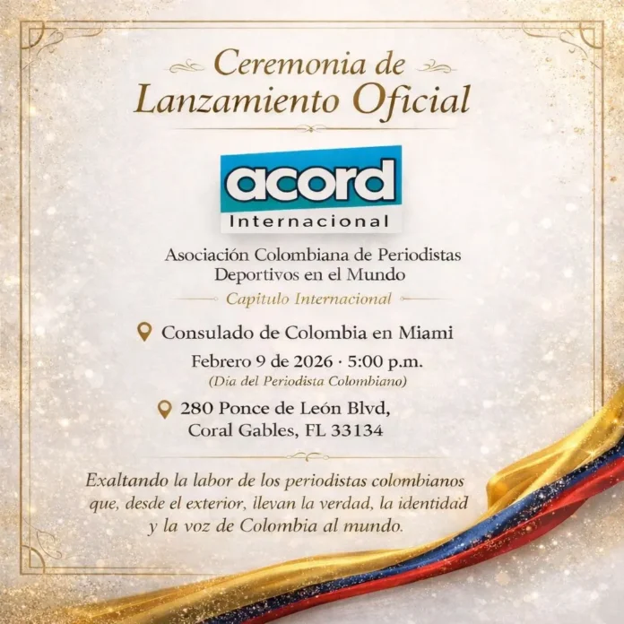 Guillermo Cárdenas preside el Lanzamiento ACORD Internacional 2026 transmitido en vivo por la infraestructura de StreamForce 360 desde el Consulado en Miami.