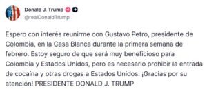 diálogo Petro-Trump, visita a la Casa Blanca.