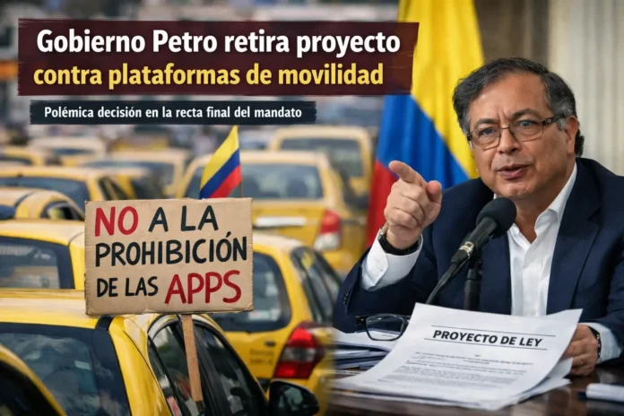 Gobierno Petro retira proyecto contra plataformas de movilidad