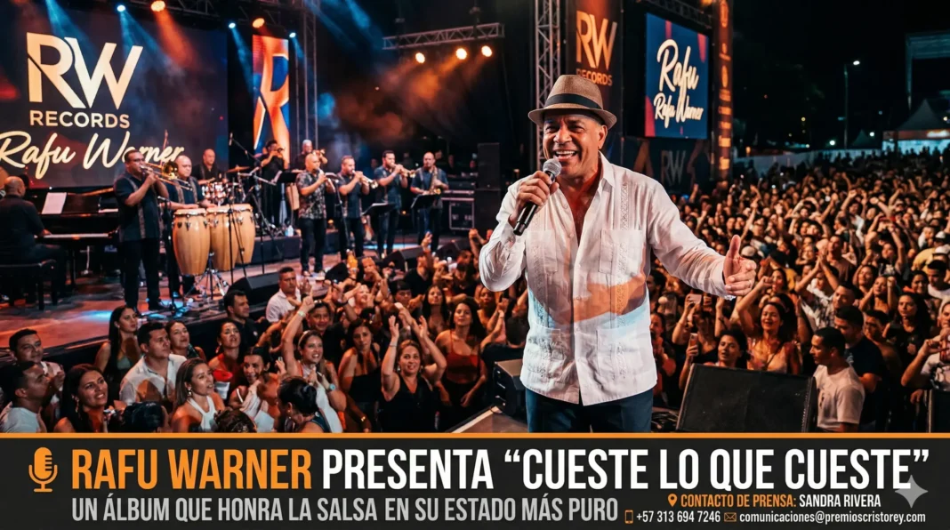 Rafu Warner presenta Cueste lo que cueste su nuevo álbum de salsa en primer plano.
