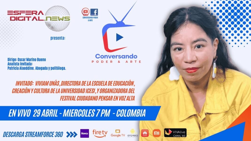 Óscar Marino Bueno entrevistando a Vivian Unas para Esfera Digital.