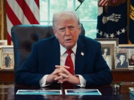 Imagen de Donald Trump durante el anuncio de la extensión del alto el fuego en Medio Oriente.