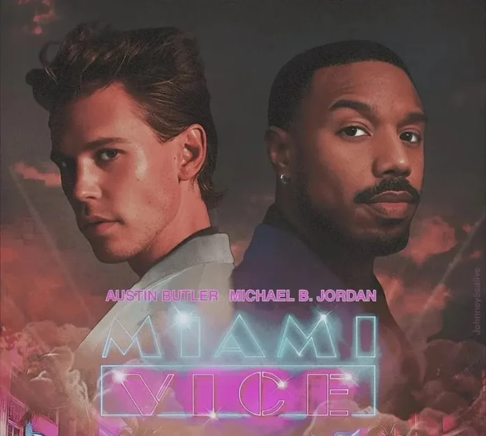 Fotografía conceptual de Austin Butler y Michael B. Jordan en Miami.