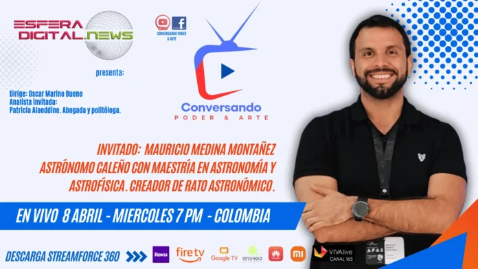Mauricio Medina Montañez, astrónomo caleño e invitado NASA, durante transmisión en vivo para Esfera Digital.