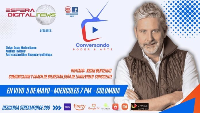 Krish Benvenuti coach de bienestar en el programa Poder & Arte.