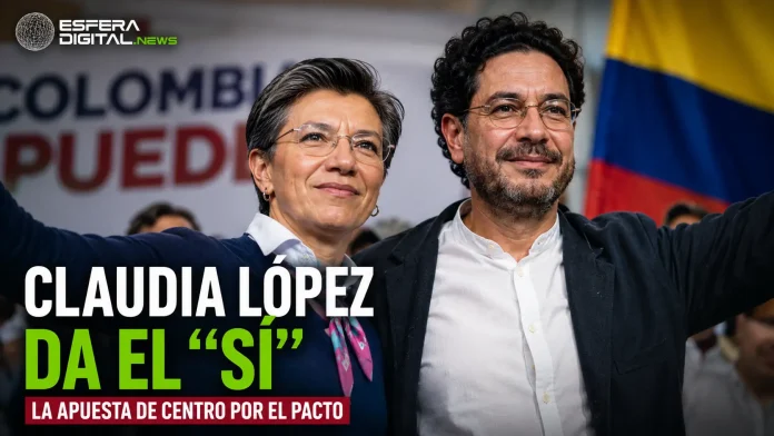 Claudia López junto a Iván Cepeda en el anuncio de su respaldo electoral para la segunda vuelta.