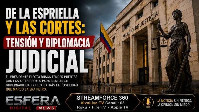 Abelardo de la Espriella reunido con magistrados en el Palacio de Justicia.