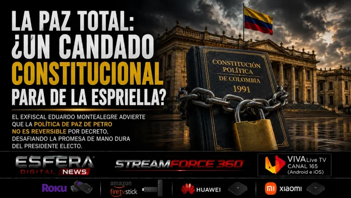 El exfiscal Eduardo Montealegre discutiendo el marco constitucional de la paz en Colombia.