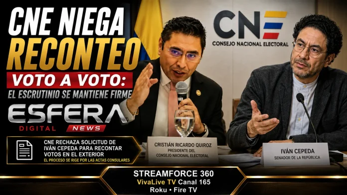 Magistrados del Consejo Nacional Electoral debatiendo el proceso de escrutinio para las elecciones presidenciales.