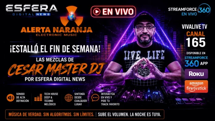 Alerta Naranja en vivo programa de música electrónica Cesar Master DJ
