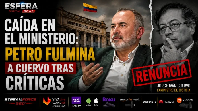 Jorge Iván Cuervo, exministro de Justicia, en una rueda de prensa.